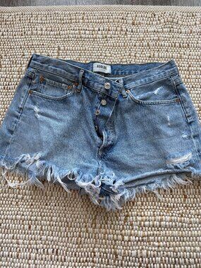 AGOLDE Parker Denim Cut Off Shorts